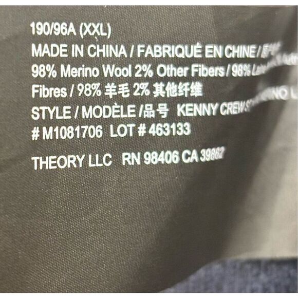 Theory Men's Kenny Striped Wool Sweater in Navy Stripes NWT Size XXL - Picture 7 of 8